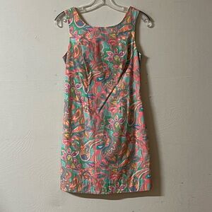 Lilly Pulitzer Make A Splash Delia Paisley Size 0 Shift Dress Vacation Resort